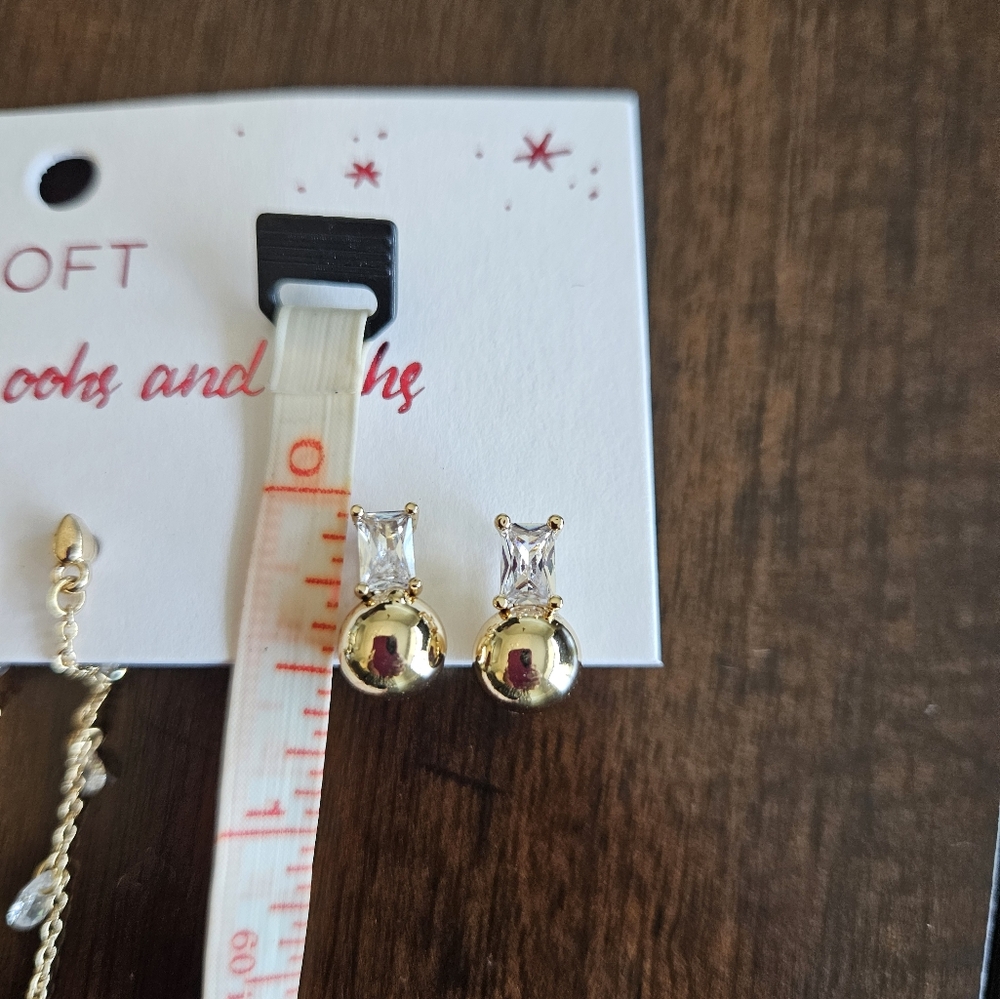 LOFT gold tone sparkle earrings set, gold - Picture 4 of 5